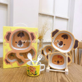 5 Piece Cute Bamboo Koala Dinnerware Set